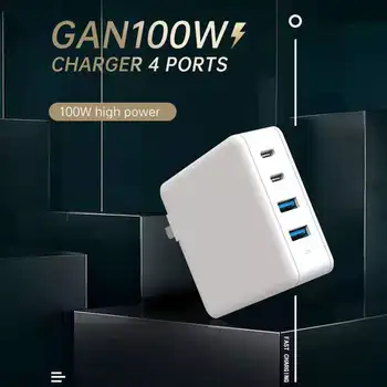 Зарядное устройство для телефона GaN мощностью 100 Вт, универсальный интерфейс USB A Type C