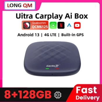 Carlinkit Ultra 8 + 128 Г Android 13 ТВ Коробка Для Netflix YouTube IP ТВ QCM 665 Беспроводной CarPlay Android Авто Для Audi Benz 4G LTE GPS