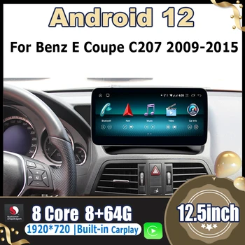 Android 12 Автомобильный Мультимедийный Плеер GPS Радио Навигация Snapdragon Чип Для Mercedes Benz E-Class Двухдверное Купе C207 W207 A207