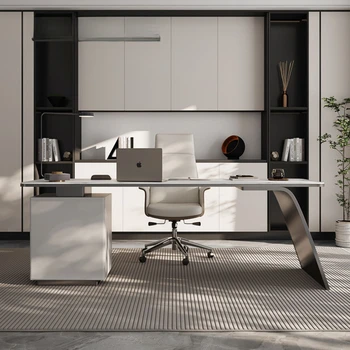 Дизайнерские офисные столы из шифера, Роскошные, современные, простые Столы для домашнего офиса, Компьютерная письменная мебель QF50OD