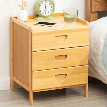 Прикроватный столик простой шкафчик из цельного дерева, легкий роскошный шкаф для хранения, прикроватная тумбочка для спальни, простой скандинавский европейский стиль