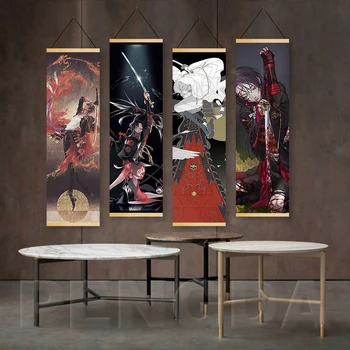 Холст, принт, массив дерева, Подвесной плакат с прокруткой, Домашний декор, игра Touken Ranbu, Онлайн-картина, настенное искусство в скандинавском стиле для гостиной